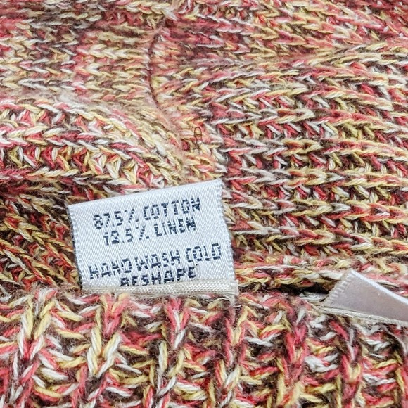 Lele Hand Knit In Lithuania Brown Sweater Cardigan S/M Cotton Linen - Picture 5 of 5